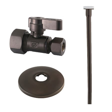 Kingston Brass Toilet Supply Kit, 58 OD x 38 OD Comp Straight Valve, Oil Rubbed Bronze KF53355TKF20